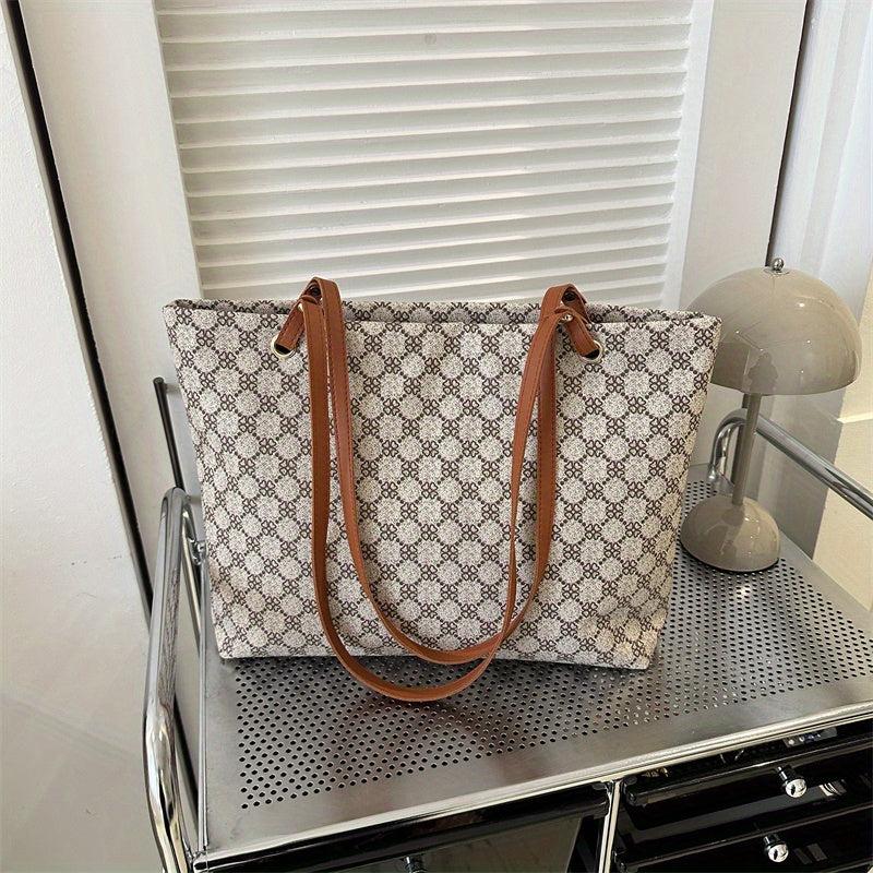 Geometric Pattern Tote Bag Large Capacity Shoulder Bag