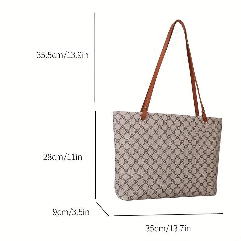 Geometric Pattern Tote Bag Large Capacity Shoulder Bag