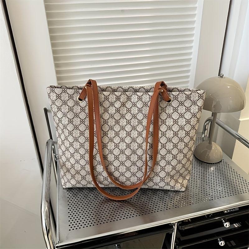 Geometric Pattern Tote Bag Large Capacity Shoulder Bag