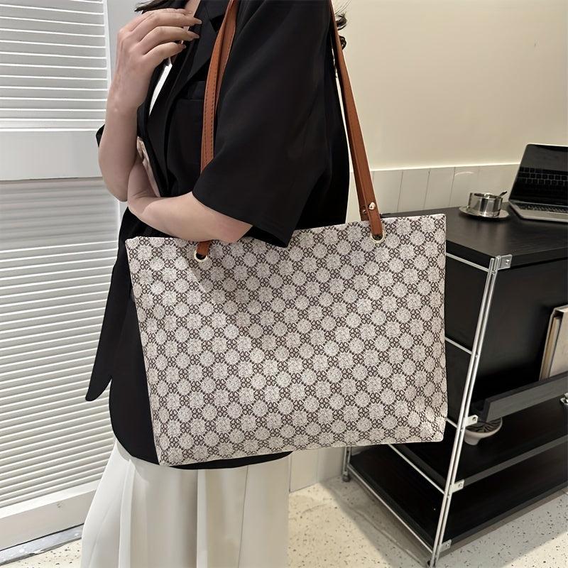 Geometric Pattern Tote Bag Large Capacity Shoulder Bag