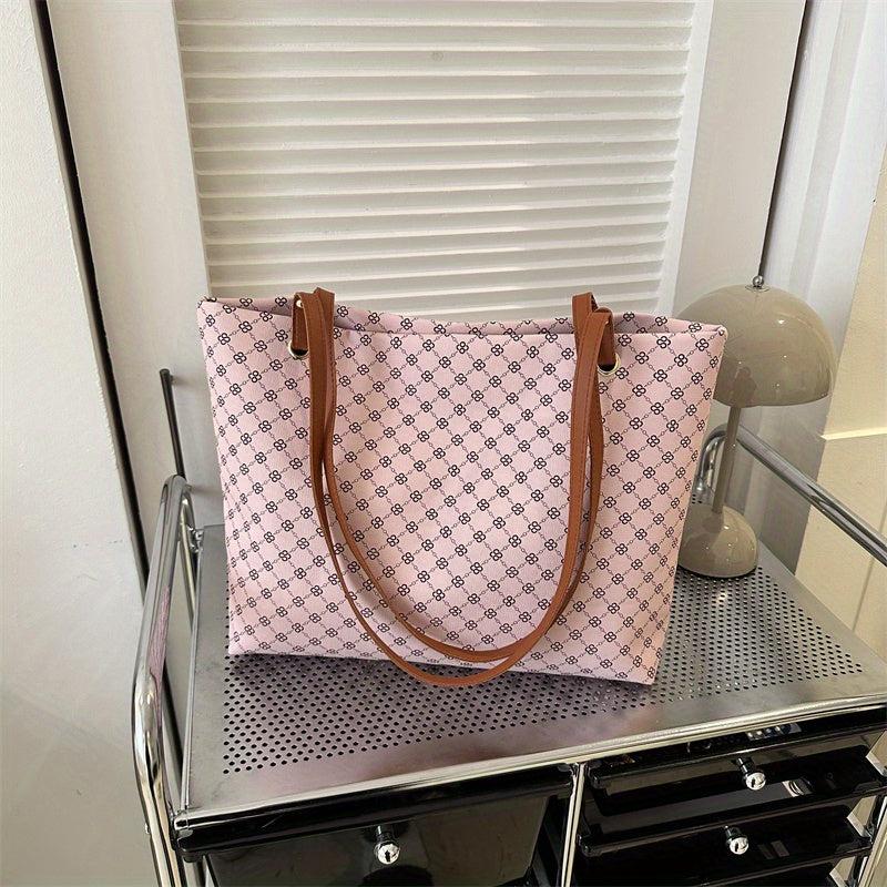 Geometric Pattern Tote Bag Large Capacity Shoulder Bag