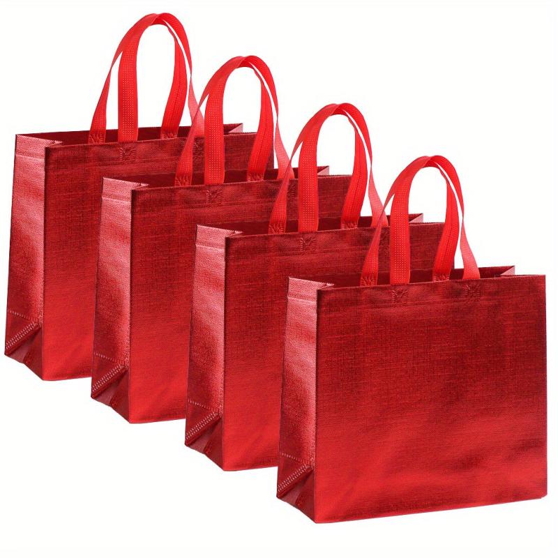 4 PCS Large Golden Gift Bags For Present Birthday Party Wedding Reusable