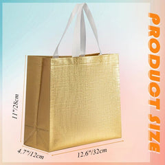 4 PCS Large Golden Gift Bags For Present Birthday Party Wedding Reusable