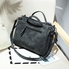 Studded Decor Tote Bag Faux Leather Shoulder Bag Women's Zipper Purse