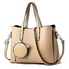 Classic Tote Satchel Bag Minimalist Shoulder Bag With Mini Purse