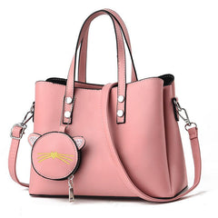 Classic Tote Satchel Bag Minimalist Shoulder Bag With Mini Purse