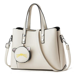 Classic Tote Satchel Bag Minimalist Shoulder Bag With Mini Purse