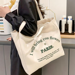 Canvas Shoulder Bag for Women, Large Capacity Tote Handbag for Work
