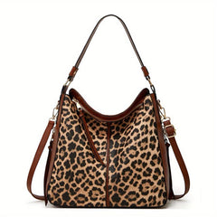 Cow Pattern Tote Bag with Tassel Crossbody - Large Capacity Hobo Bag