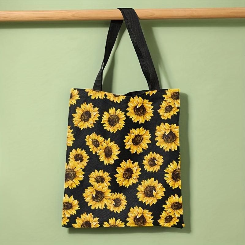 Sunflower Print Shoulder Bag Lightweight Shopper Bag