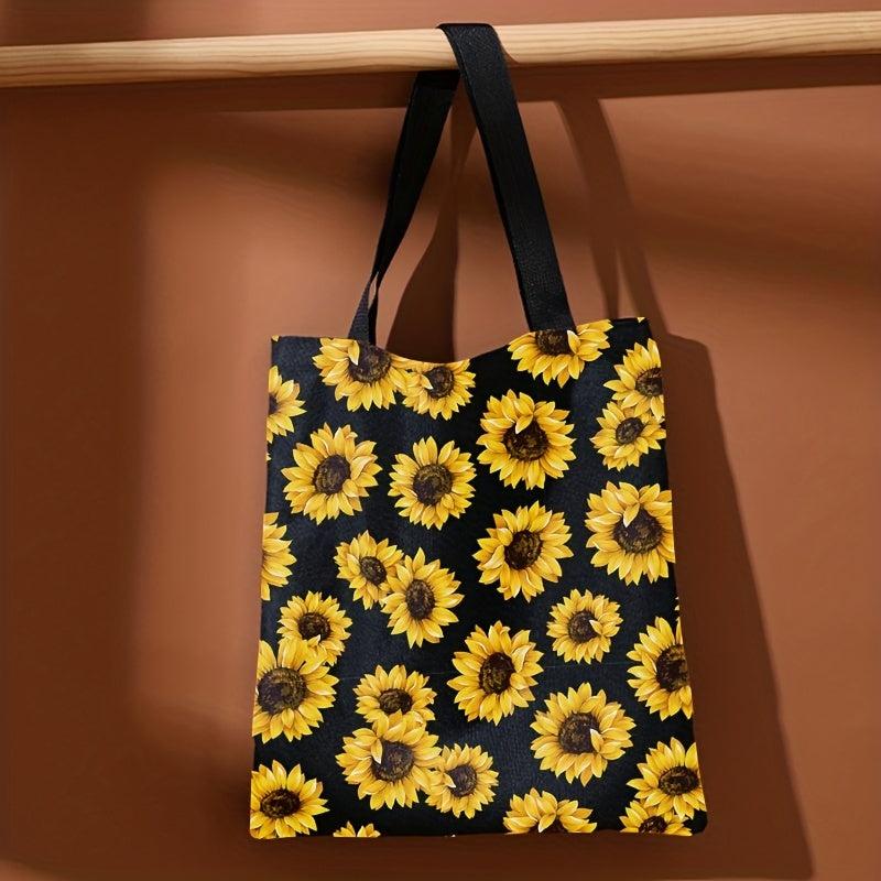 Sunflower Print Shoulder Bag Lightweight Shopper Bag