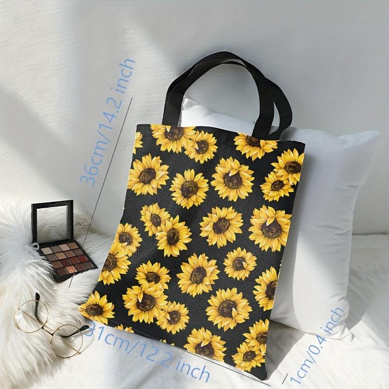 Sunflower Print Shoulder Bag Lightweight Shopper Bag
