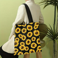 Sunflower Print Shoulder Bag Lightweight Shopper Bag