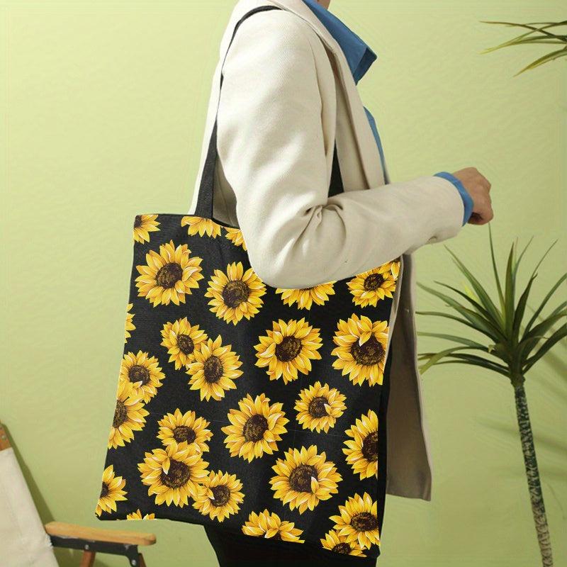 Sunflower Print Shoulder Bag Lightweight Shopper Bag