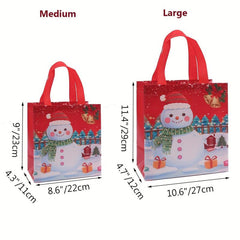 4PCS Christmas Gift Bags Reusable Storage Bags With Handles Non Woven