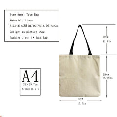 Horse Print Canvas Bag Reusable Shoulder Bag Casual Storage Shopping Bag