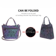 Geometric Tassel Top Handle Bag Holographic Shoulder Messenger Bag