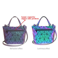 Geometric Tassel Top Handle Bag Holographic Shoulder Messenger Bag