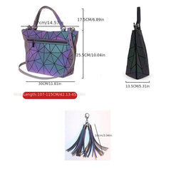 Geometric Tassel Top Handle Bag Holographic Shoulder Messenger Bag