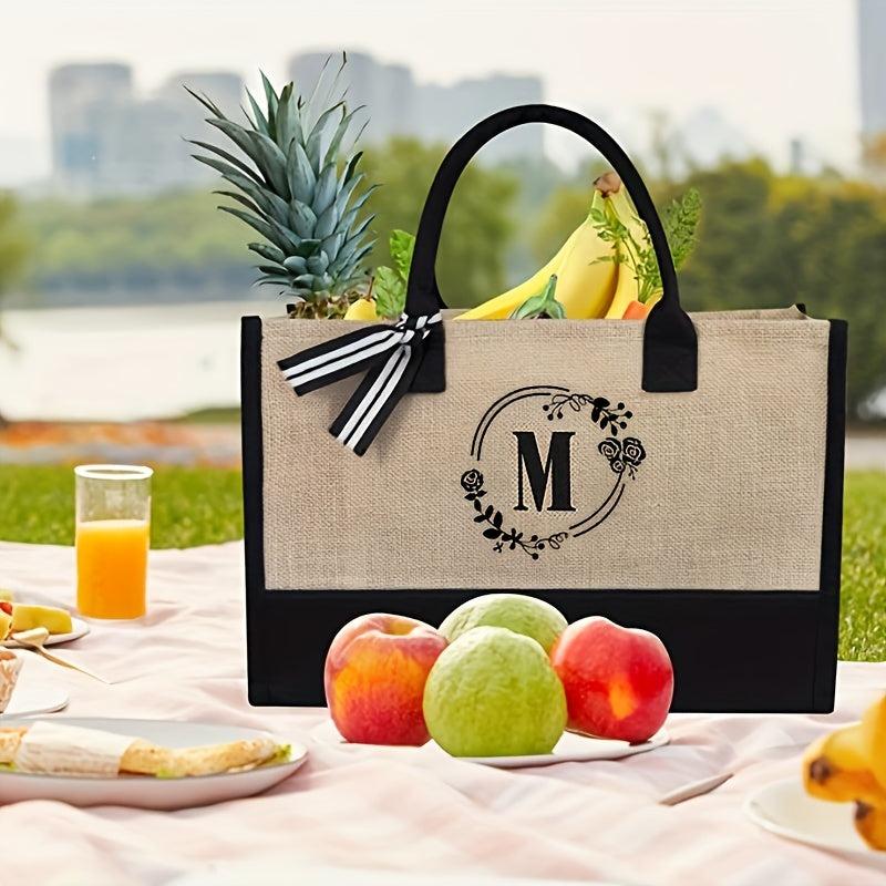 Large Capacity Letter Print Satchel Bag for Work