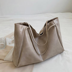 Women's Minimalist Tote Bag Large Capacity Shoulder Bag For Work Faux Leather