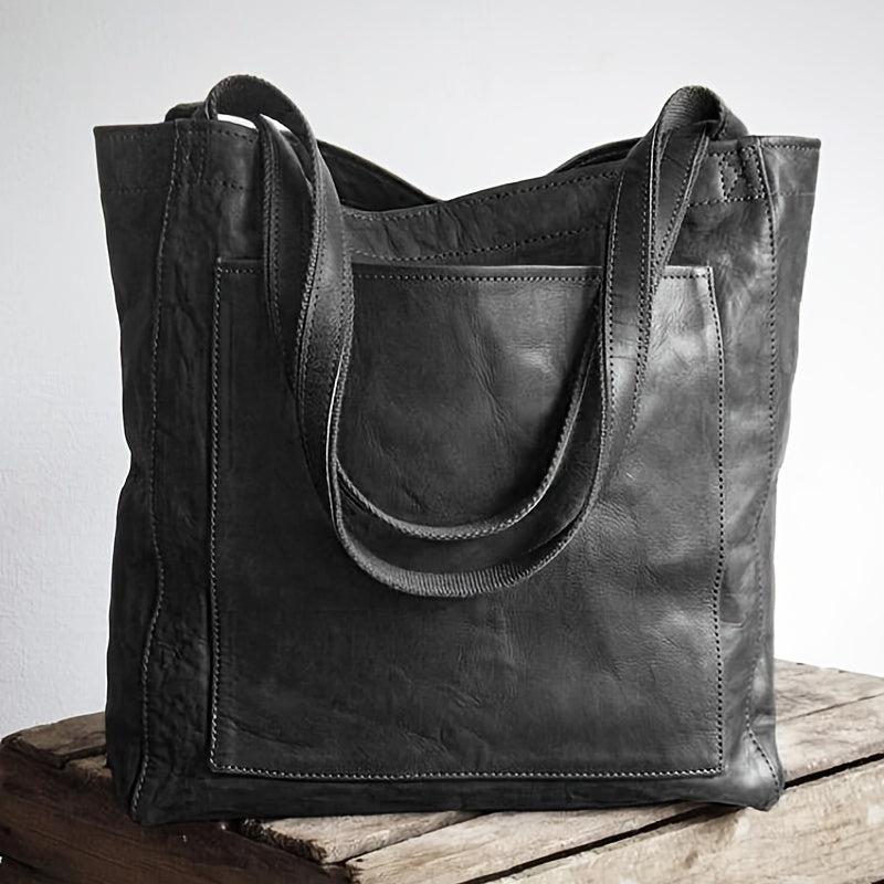 Vintage Style Large Capacity Shoulder Bag for Work