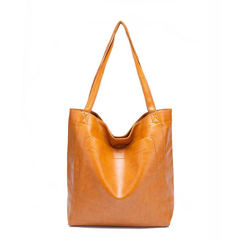 Vintage Style Large Capacity Shoulder Bag for Work