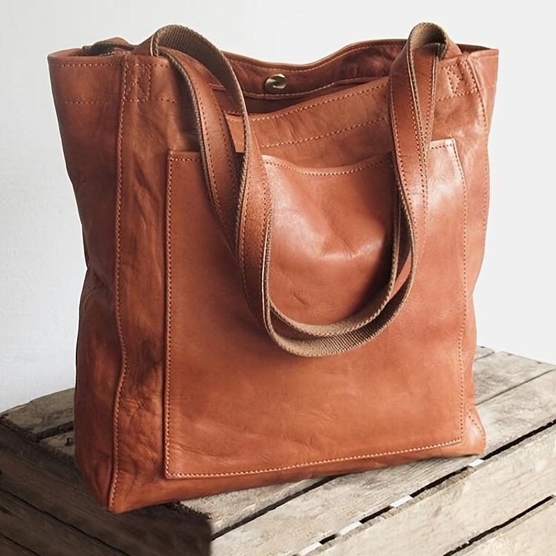Vintage Style Large Capacity Shoulder Bag for Work