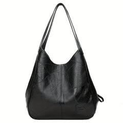 Vintage Shoulder Bag Women Stitching Detail Tote Bag Large Capacity
