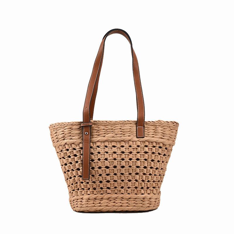 Women's Stylish Woven Shoulder Bag for Travel and Beach