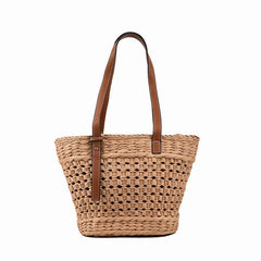 Women's Stylish Woven Shoulder Bag for Travel and Beach