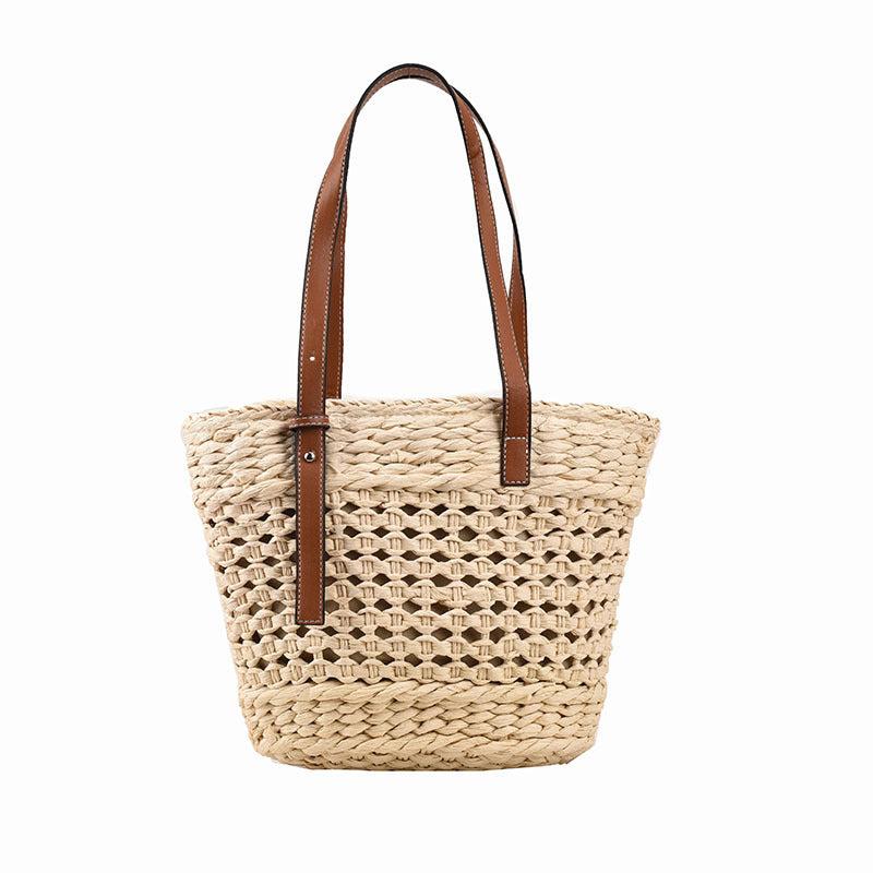 Women's Stylish Woven Shoulder Bag for Travel and Beach