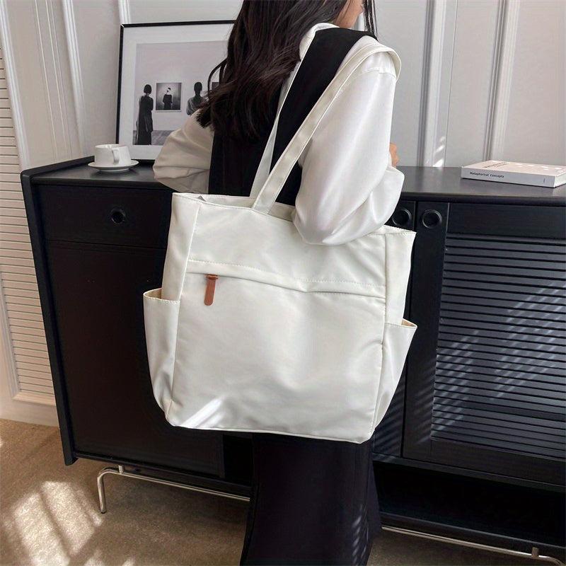 Women's Minimalist Tote Bag Solid Casual Shoulder Bag All Match Bag
