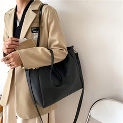 Large Capacity Shoulder Bag Faux Leather Handbag