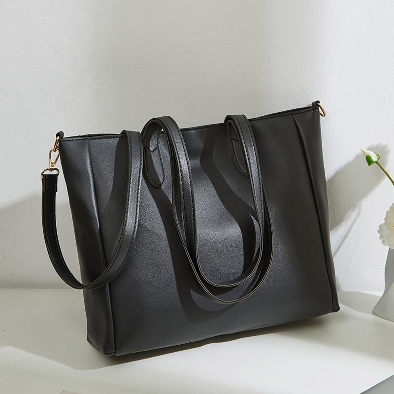 Large Capacity Shoulder Bag Faux Leather Handbag