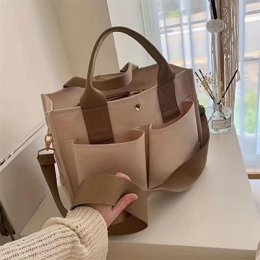 Large Capacity Travel Diaper Bag Outdoor Mommy Bag Canvas Nappy Storage Bag