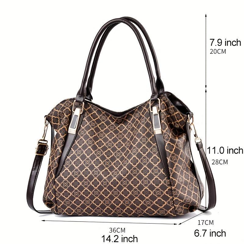 Vintage Pattern Tote Bag Large Capacity Shoulder Bag