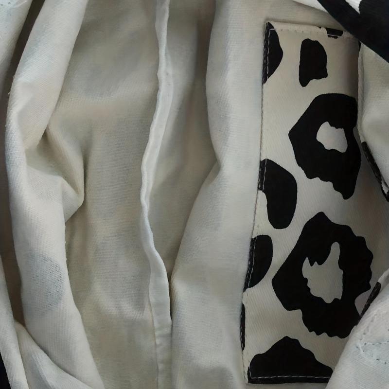 Leopard Pattern Canvas Tote Bag Durable Lightweight Shoulder Bag