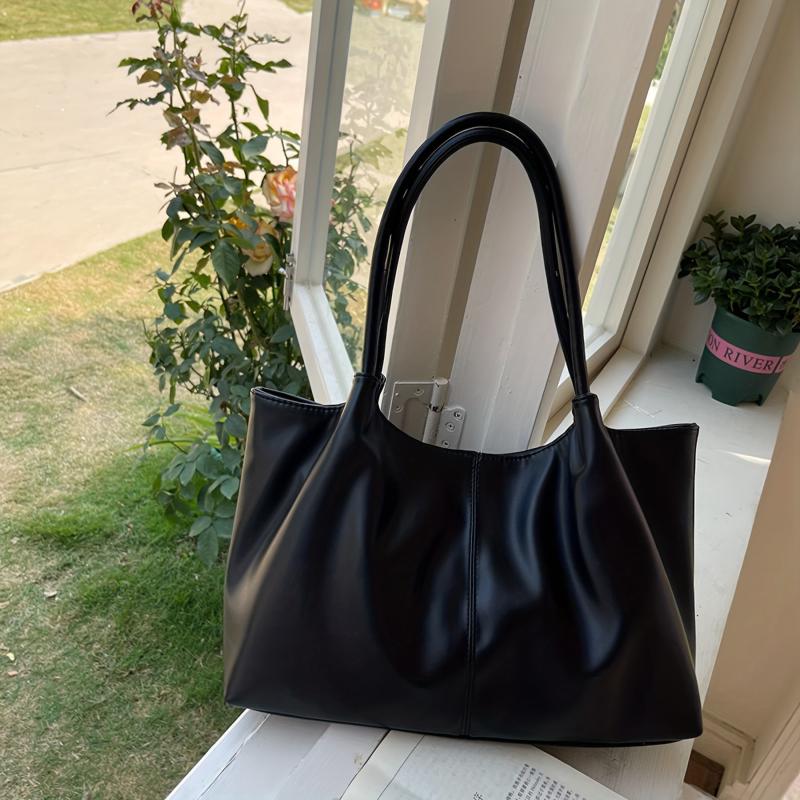 Large Capacity PU Leather Tote Bag for Work & School