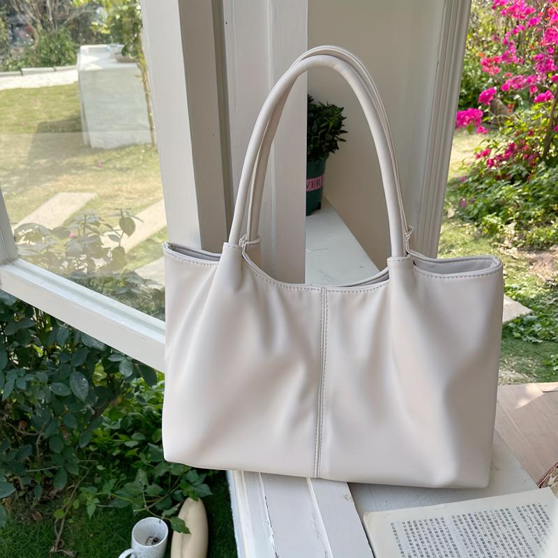 Large Capacity PU Leather Tote Bag for Work & School