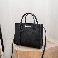 Mini Satchel Crossbody Bag PU Leather Textured Versatile Shoulder Bag