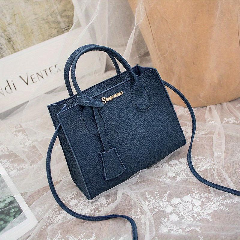 Mini Satchel Crossbody Bag PU Leather Textured Versatile Shoulder Bag