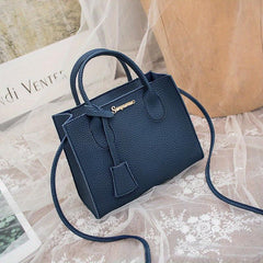 Mini Satchel Crossbody Bag PU Leather Textured Versatile Shoulder Bag