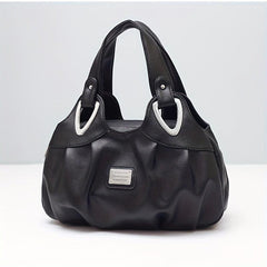 Vintage Hobo Handbag All Match Shoulder Bag Zipper Faux Leather Bag
