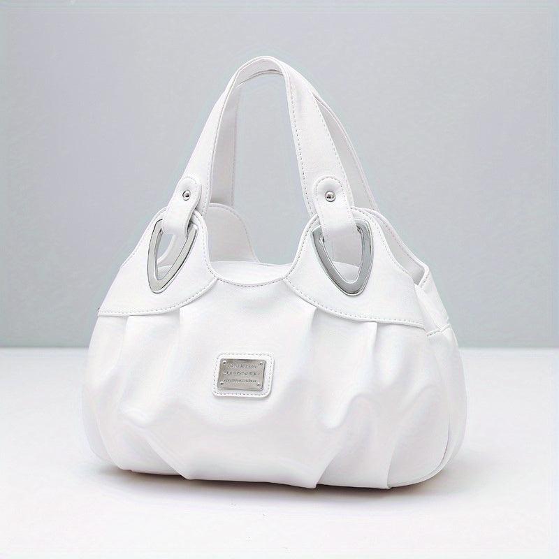 Vintage Hobo Handbag All Match Shoulder Bag Zipper Faux Leather Bag