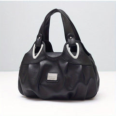 Vintage Hobo Handbag All Match Shoulder Bag Zipper Faux Leather Bag