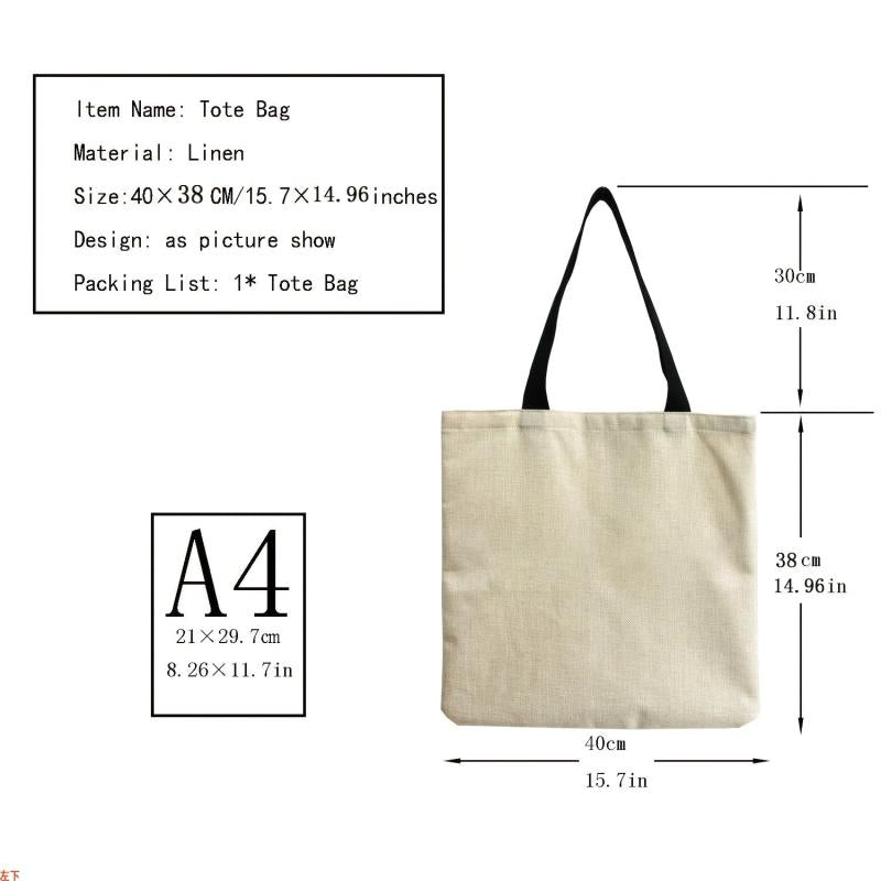 Portable Foldable Canvas Shoulder Bag Lightweight Sling Shopper Bag