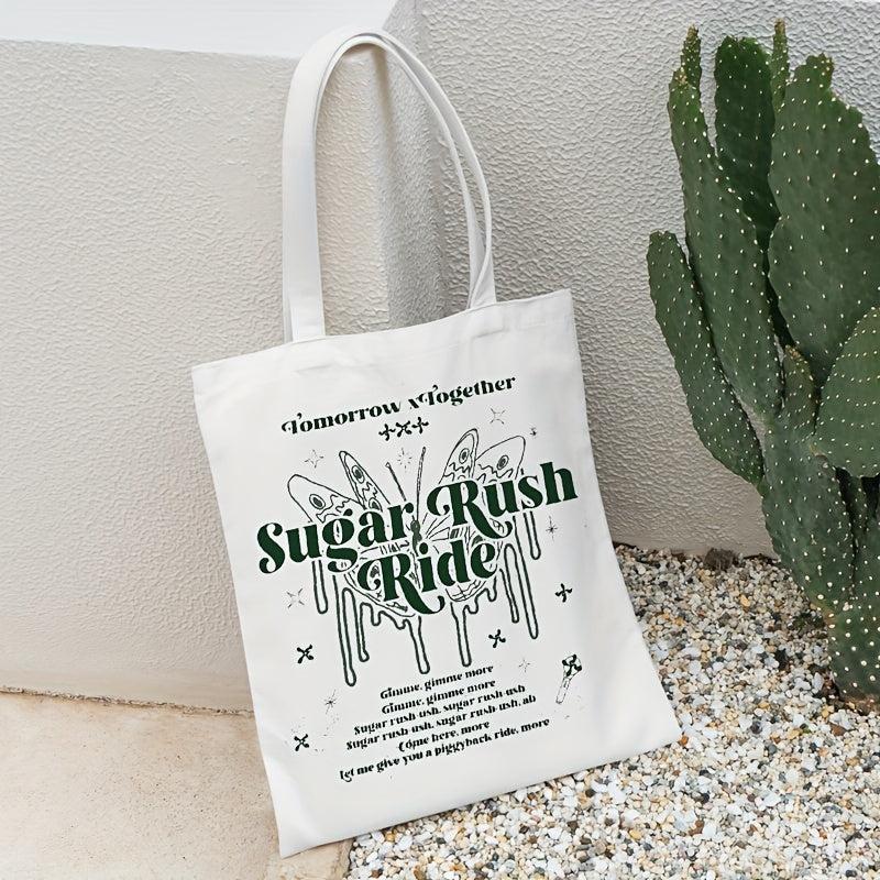 Stylish Pattern Shoulder Bag Lightweight Canvas Shopper Bag