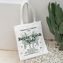Stylish Pattern Shoulder Bag Lightweight Canvas Shopper Bag