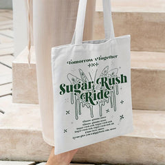 Stylish Pattern Shoulder Bag Lightweight Canvas Shopper Bag